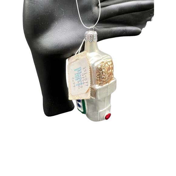 Vintage Pier One Hand Blown Train Engine Ornament Made in Poland - Picture 2 of 4